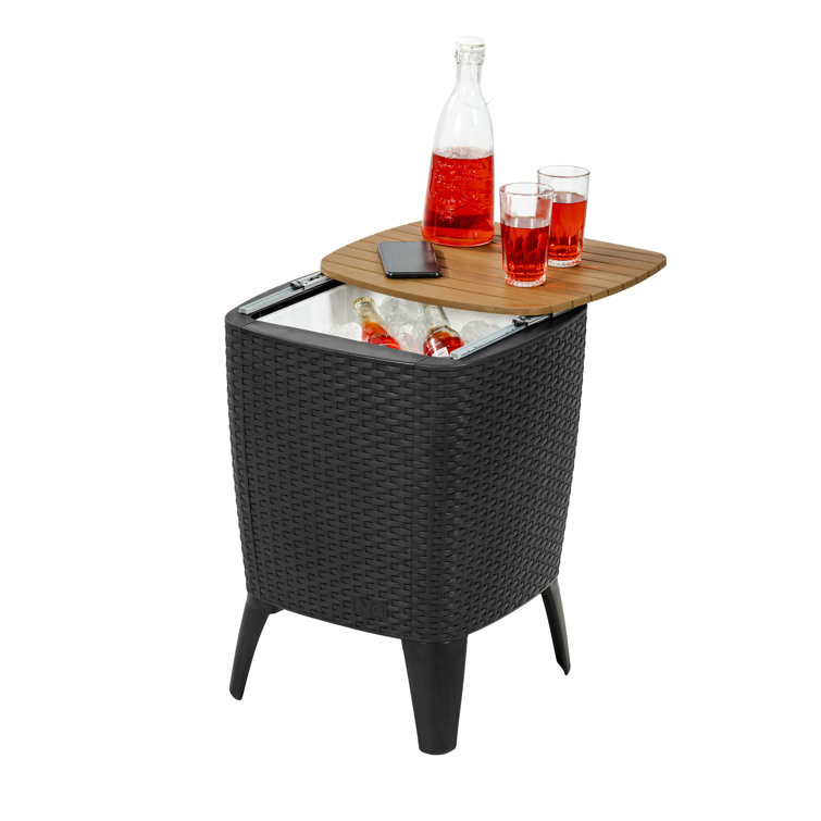 Grey rattan discount drinks cooler table